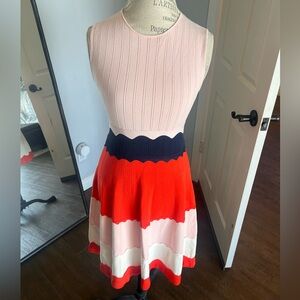 Lela Rose Colorblock Fit & Flare Dress